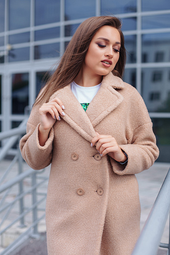 4 Пальто женское демисезонное 21220  (кэмел) 