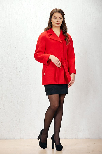 3 Пальто женское демисезонное 19104/к  (красный) 