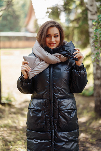 4 Куртка женская зимняя 22600  (черный/какао) 
