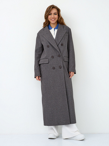 3 Пальто женское демисезонное 26830 (серый точка)