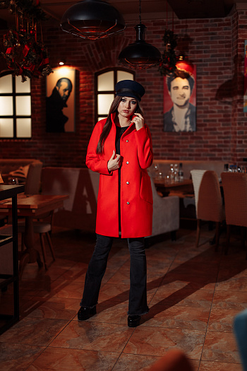 4 Пальто 19101/пояс  (алый) 