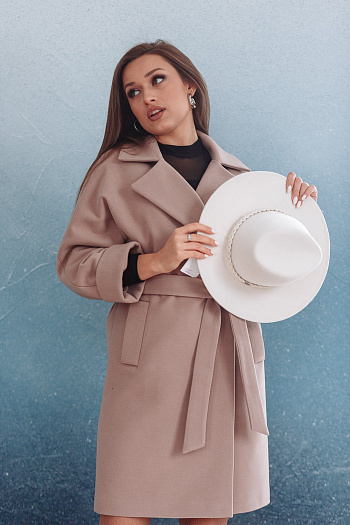 6 Пальто женское демисезонное 22480  (латте) 