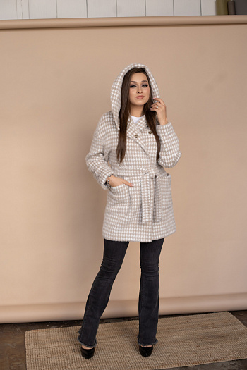 4 Пальто женское демисезонное 22450  (beige nika) 