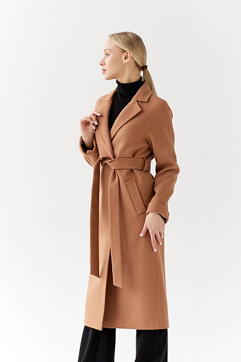 6 Пальто женское демисезонное 22555  (кэмел)