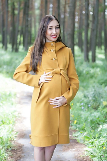 6 Пальто для беременных 15-515  (горчица) 