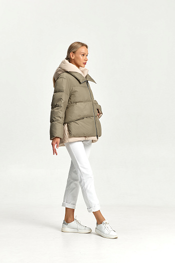 3 Пуховик женский зимний 26006 (хаки)