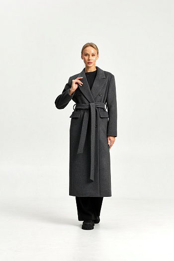 3 Пальто женское демисезонное 26326 (серый ворсовый)