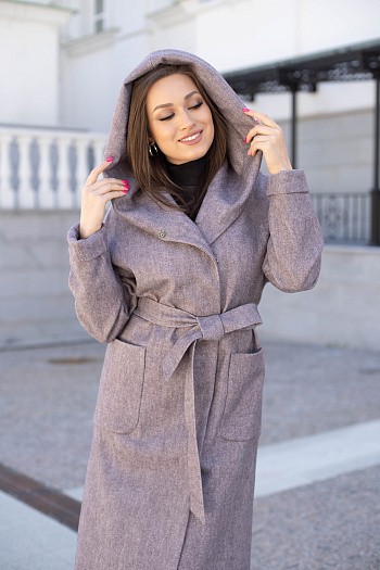 2 Пальто женское демисезонное 22950  (браун) 