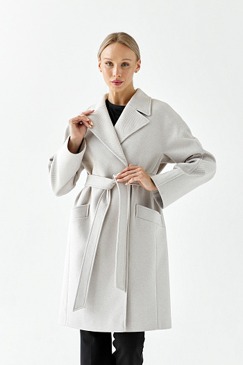 5 Пальто женское демисезонное 25885 (бежевый/ёлочка)