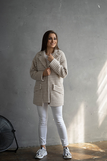5 Пальто женское демисезонное 22730  (beige nika) 