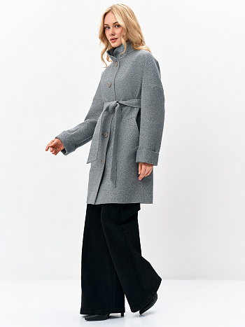 4 Пальто женское демисезонное 27101 (пепельный/ёлочка)