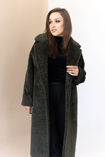 7 Пальто женское демисезонное 23470  (хаки)