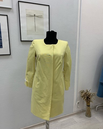 2 Пальто женское демисезонное Ф-25 (желтый)