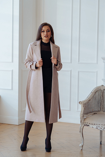 4 Пальто женское демисезонное 22530  (песочный) 