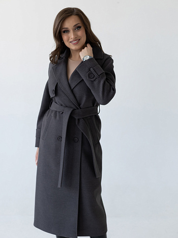 6 Пальто женское демисезонное 22960 (темно-серый)
