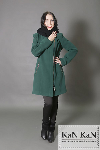 3 Пальто 865-800  (темно-зеленый) 
