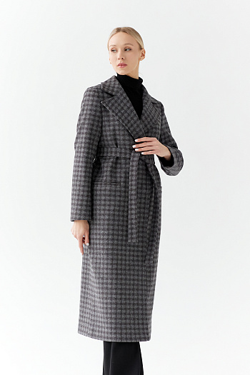 7 Пальто женское демисезонное 24770 (черно-серый)