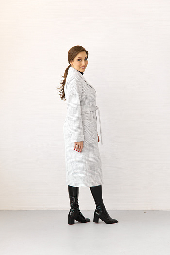 10 Пальто женское демисезонное 25550 (серый/клетка)