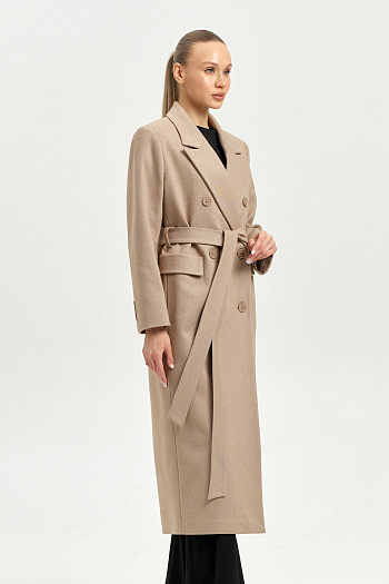 3 Пальто женское демисезонное 26326 (бежевый точка)