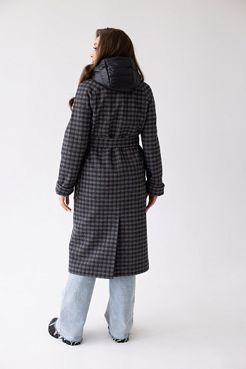 4 Пальто женское демисезонное 23557 (черно-серый)