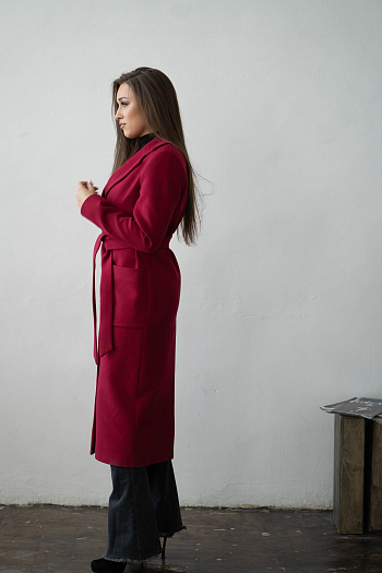 2 Пальто женское демисезонное 22550  (вино) 