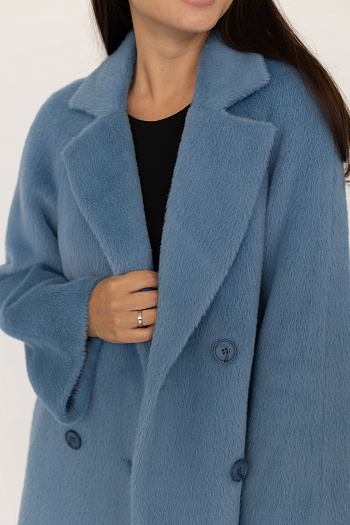 2 Пальто женское демисезонное 24780 (голубой/тедди)