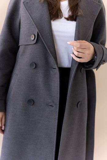 3 Пальто женское демисезонное 22960 (темно-серый)