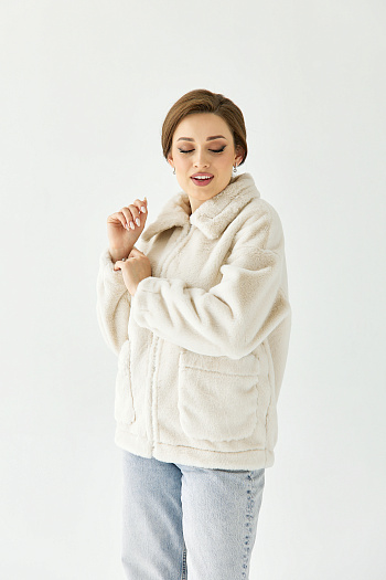 3 Дублёнка женская демисезонная  22765 (бежевый)