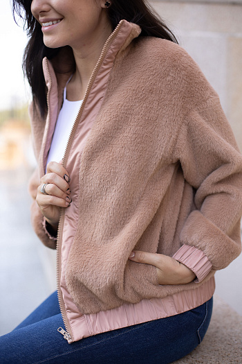 4 Куртка женская демисезонная 23790 (кэмел/тедди)