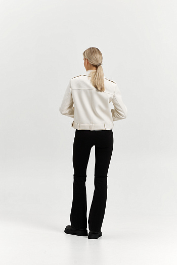 4 Полупальто женское демисезонное 25999 (молочный/рубчик)