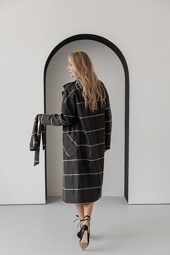 3 Пальто женское демисезонное 20550Р (клетка ультра)