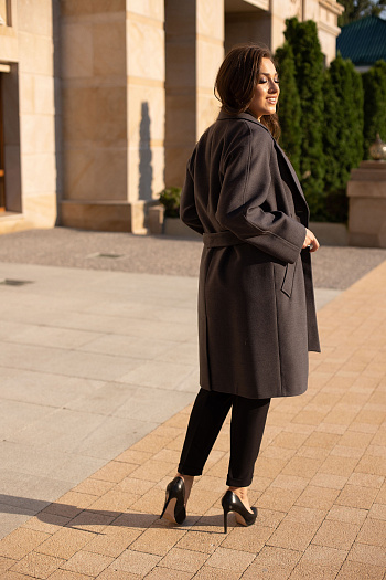 3 Пальто женское демисезонное 23220 (темно-серый)