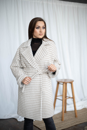 4 Пальто женское демисезонное 22480  (beige nika) 