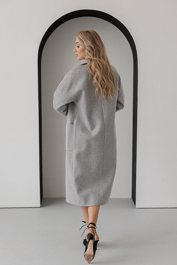 3 Пальто женское демисезонное 20550Р (светло-серая диаг.)