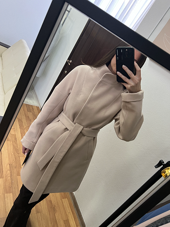 2 Пальто женское демисезонное 27101 (бежевый)