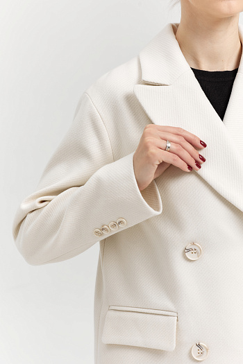 4 Пальто женское демисезонное 26102 (молочный/рубчик)