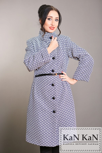 2 Пальто 15102-741  (белый-синий) 