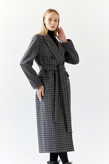 2 Пальто женское демисезонное 26326 (черно-серый)