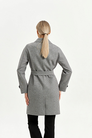 6 Пальто женское демисезонное 22970 (серый/ёлочка) 