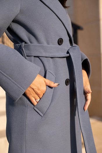 3 Пальто женское демисезонное 23220 (серо-голубой)