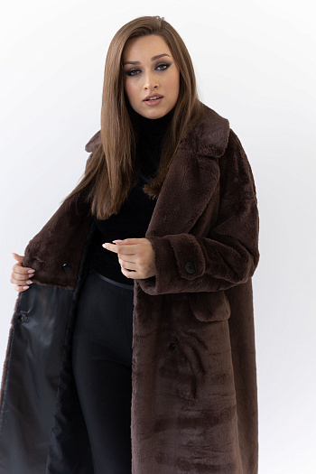 2 Пальто женское демисезонное 23777 (шоколад)