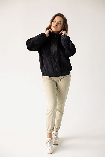 2 Куртка женская демисезонная 23790 (черный/тедди)