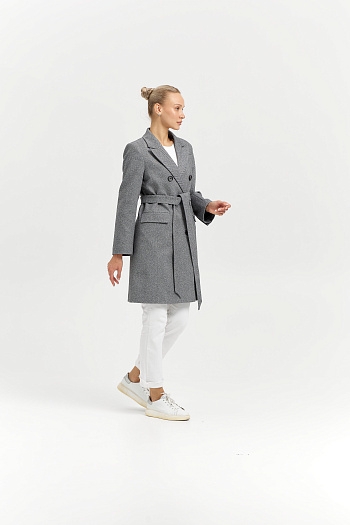 4 Пальто женское демисезонное 26897 (пепельный/ёлочка)