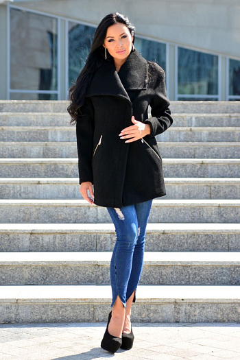 3 Пальто 18830  (черный ) 