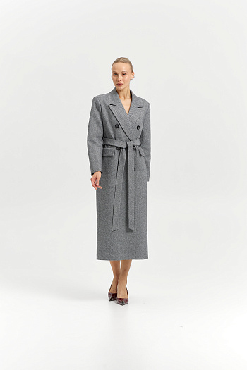 5 Пальто женское демисезонное 26326 (пепельный/ёлочка)