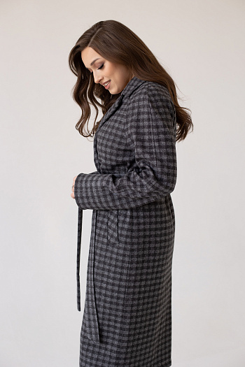 3 Пальто женское демисезонное 22555 (черно-серый)