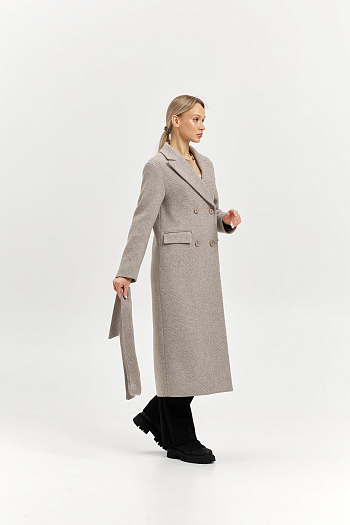 4 Пальто женское демисезонное 26102 (бежевый/диагональ)