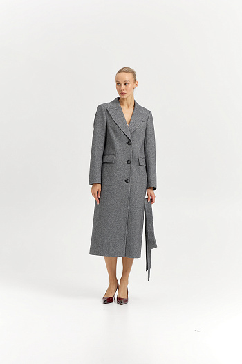 5 Пальто женское демисезонное 27210 (пепельный/ёлочка)