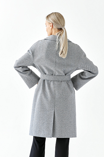 8 Пальто женское демисезонное 25885 (пепельный/ёлочка)
