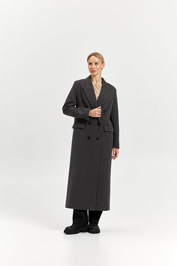 7 Пальто женское демисезонное 26830 (базальт/рубчик)